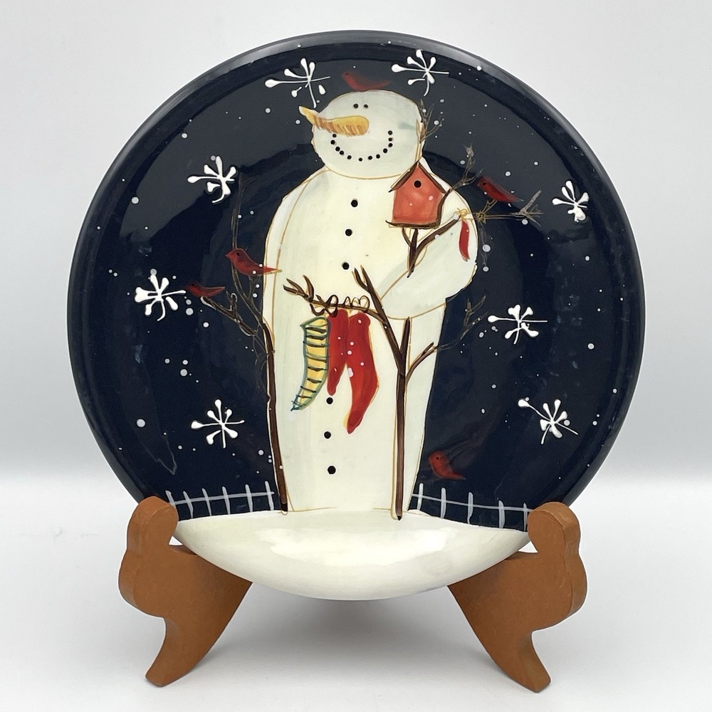 Vintage 2003-2004 Certified International Mary Beth Baxter Snowman Plate 8.25"